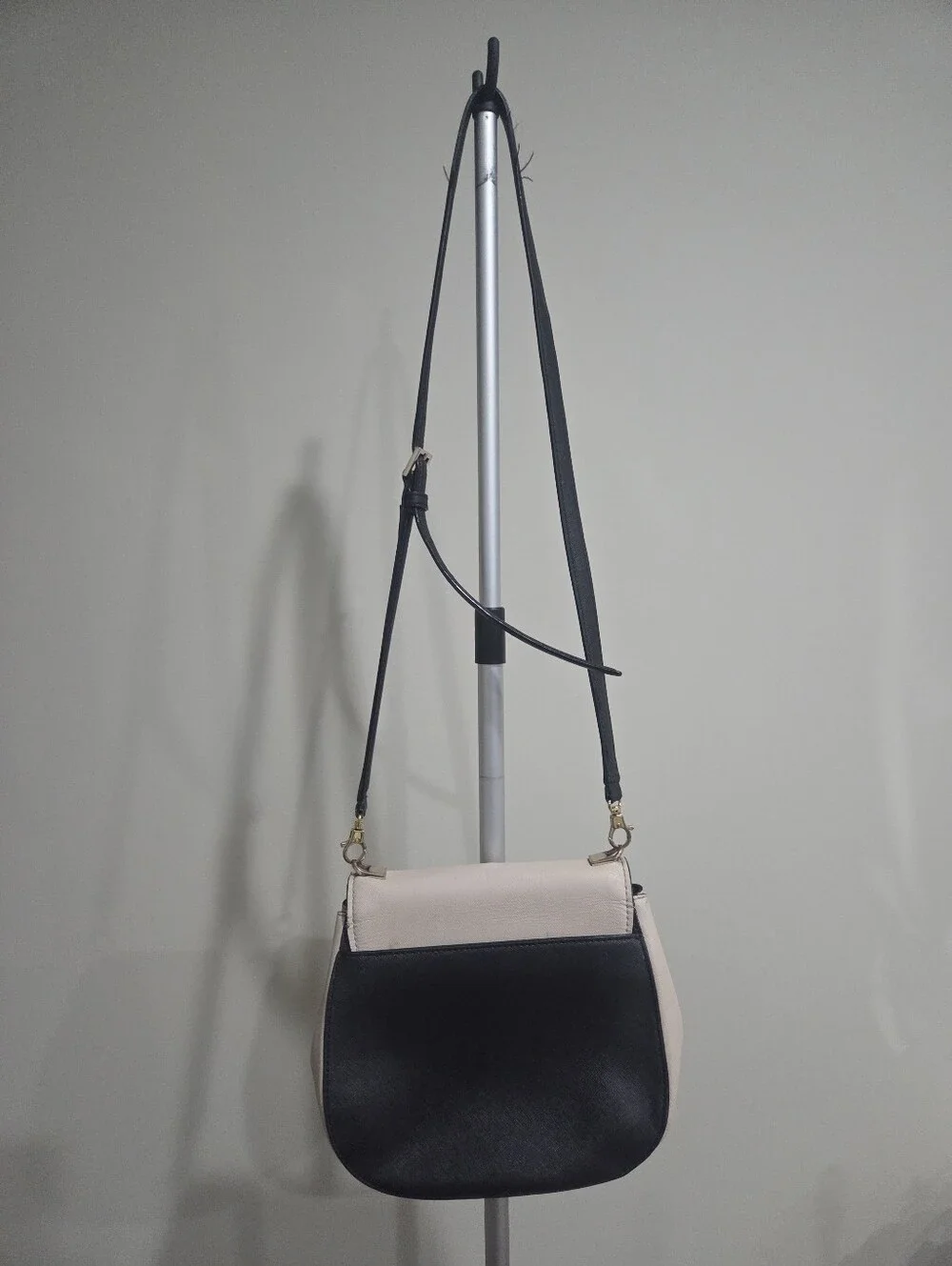 Kate Spade Two-Tone Leather Crossbody Bag - Black & Rose Cream